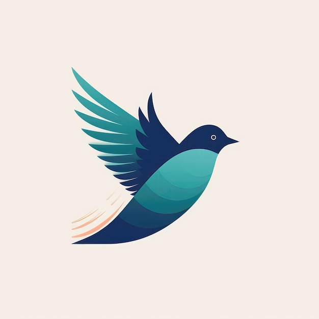 Minimalist Image Of Bird In Flight Logo Generative AI