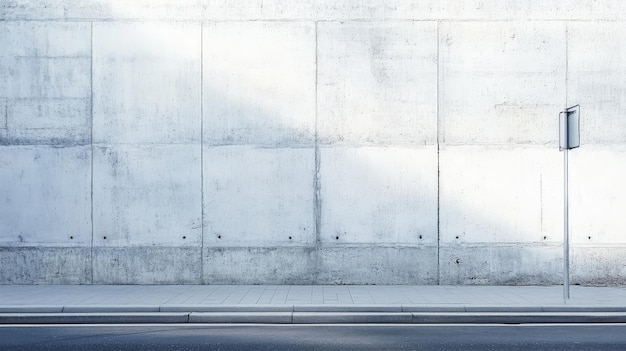 Photo a minimalist image of a long smooth concrete wall on a city street the wall is a clean canvas