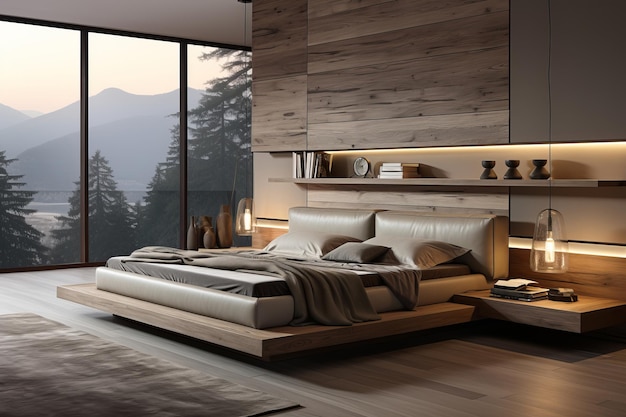 Minimalist Interior design of modern bedroom