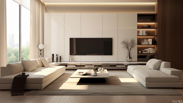 Minimalist interior design of modern living room