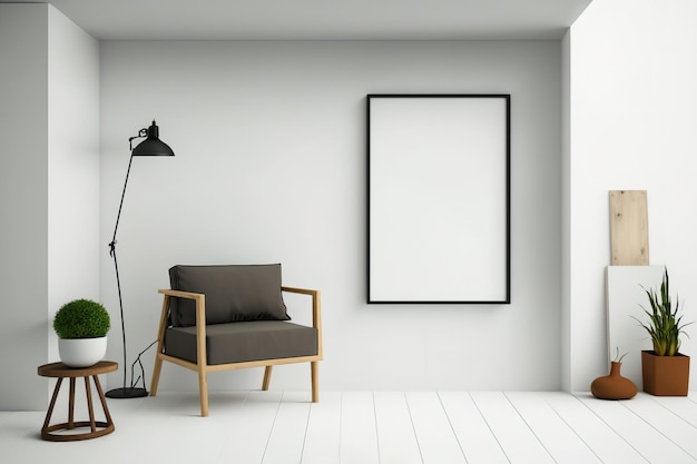 Minimalist interior mockup