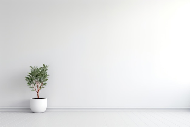 Minimalist interior wall architecture plant