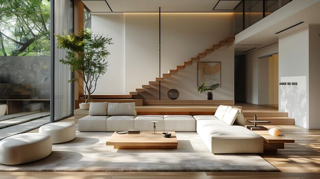 Minimalist Interior with Modern Furniture and Clean Lines Highlighting Simplicity and Elegance