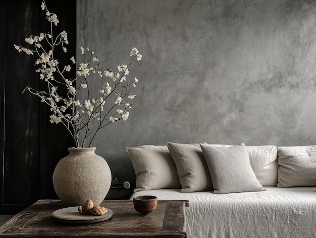 minimalist interiors in gray colors