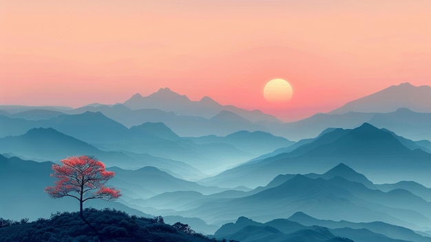 A minimalist landscape background wallpaper