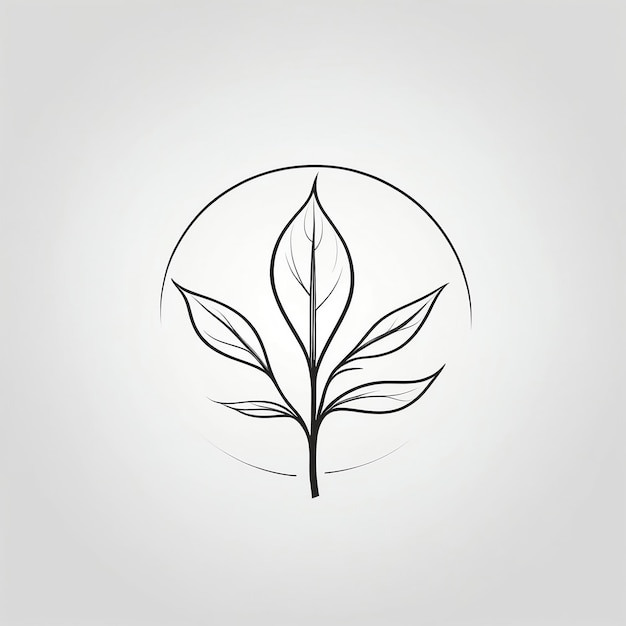 Photo minimalist leaf logo design