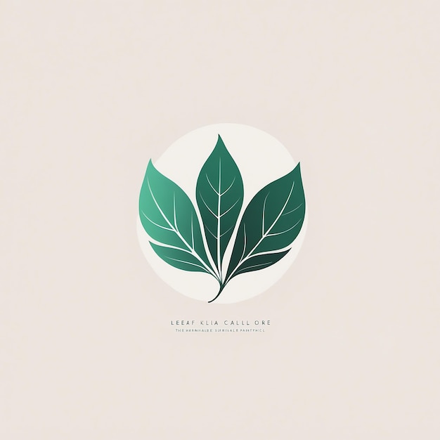 Photo minimalist leaf logo design