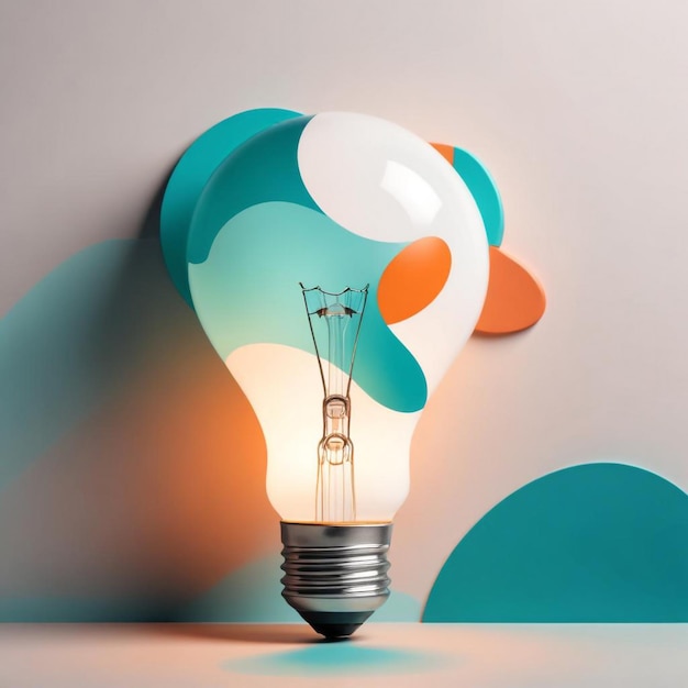 Photo minimalist light bulb icon symbolizing bright ideas and innovation with clean modern line art