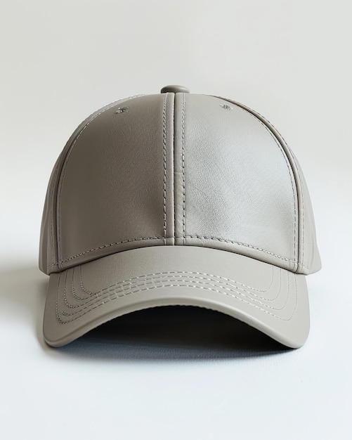 Minimalist Light Grey Baseball Cap on White Background