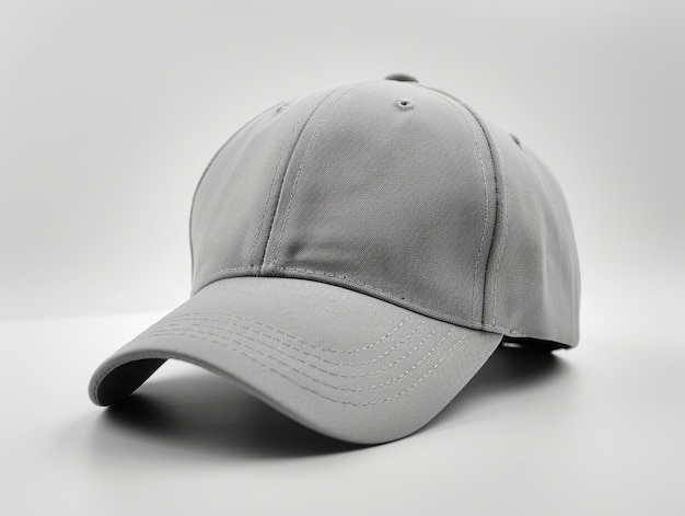 Photo minimalist light grey baseball cap on white background