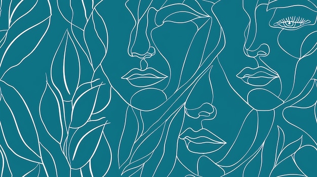 Photo minimalist line art face pattern