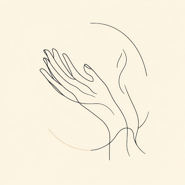 Photo minimalist line art hand design