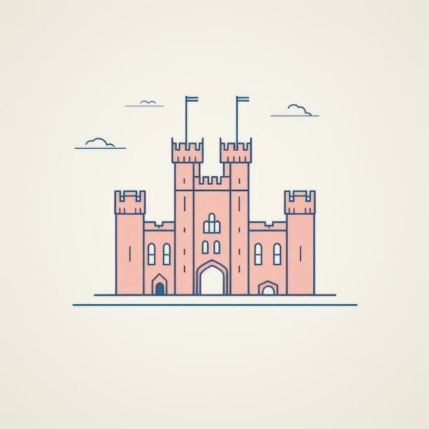 Minimalist Line Art of Lincoln Castle