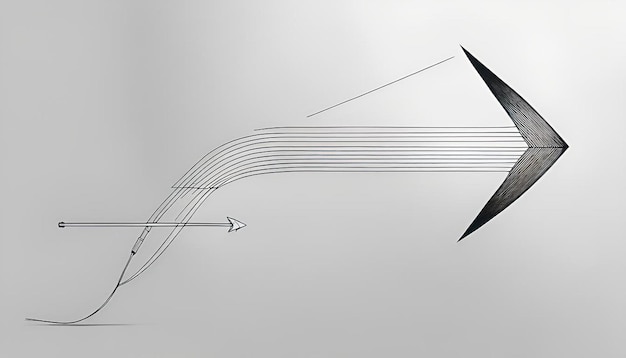 Minimalist Line Drawing of a Arrow