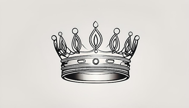 Photo minimalist line drawing of a crown