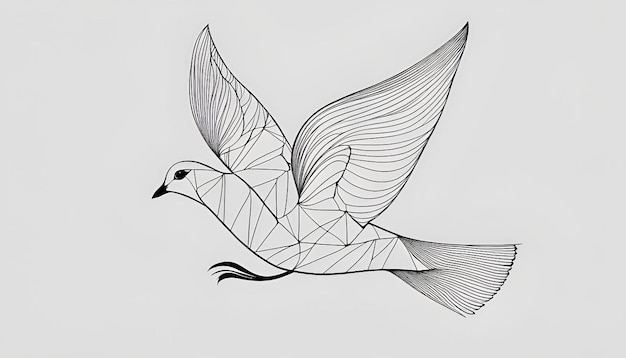 Photo minimalist line drawing of a dove