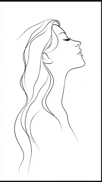 Minimalist Line Drawing of an Elegant Womans Silhouette