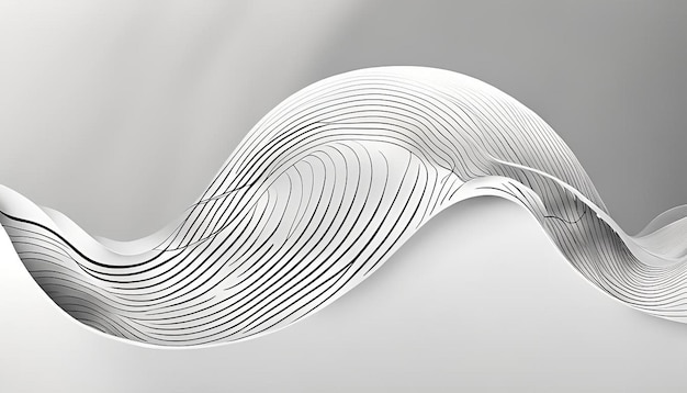 Minimalist Line Drawing of a Wave