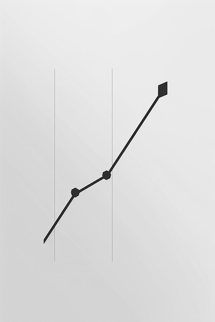 A minimalist line graph on a muted gray background indicating steady growth