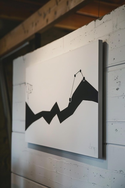 A minimalist line graph on a white canvas depicting steady growth