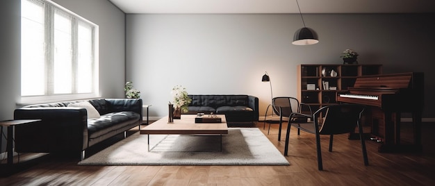 minimalist living room photo with furniture decoration