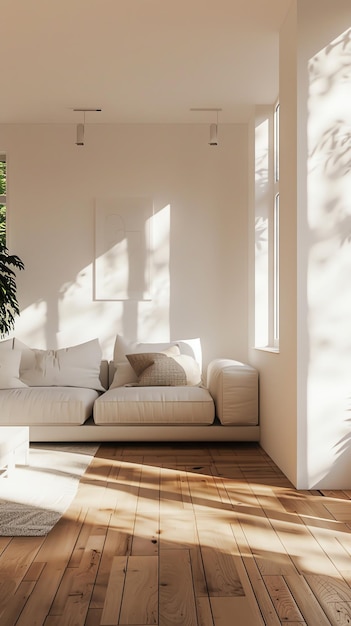 Minimalist living room for video call