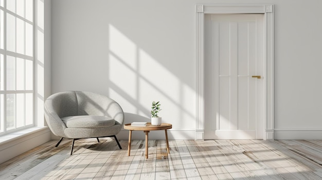 Minimalist Living Room with a Single Armchair