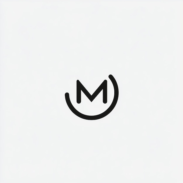 Photo minimalist logo design with stylized letter m