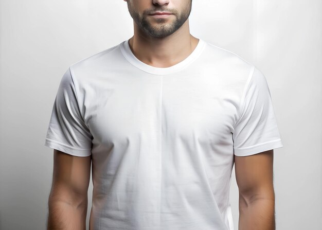 Photo minimalist mans white tshirt