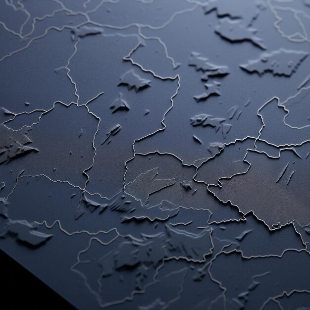 Photo minimalist mapmyfitness dark and moody 3d map with raw metallicity and puzzlelike pieces