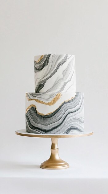 Photo minimalist marble cake a modern minimalist cake with a sleek marble finish showcasing a sophistic