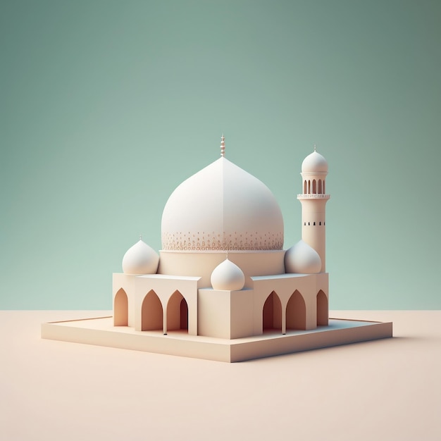 Minimalist miniature of a mosque