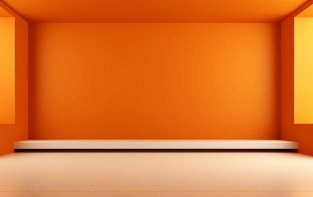 Minimalist Modern orange Interior Design Generative AI