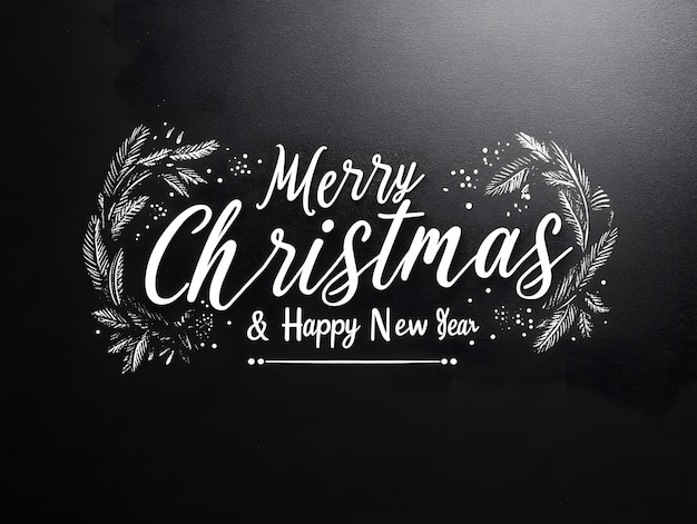 Photo minimalist monochrome christmas new year typography