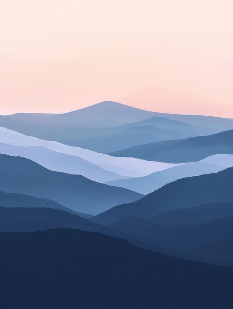 Photo minimalist mountain beauty of australian nature with layers at dusk