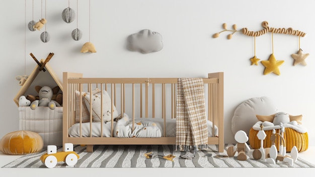 Photo minimalist nursery room interior design in modern home