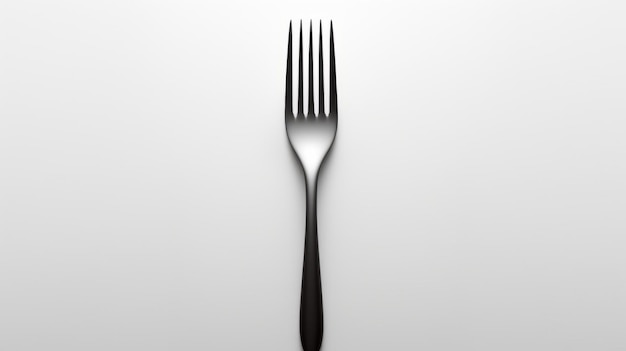 Minimalist Optical Illusion Dark And Ominous Fork On White Background