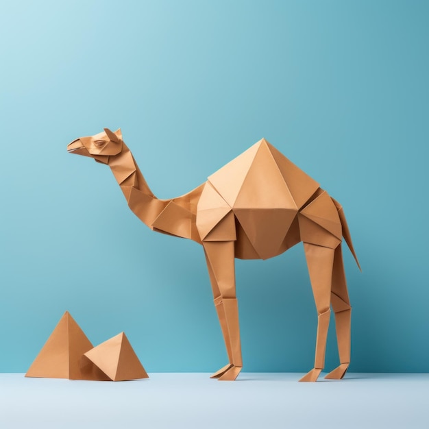 Minimalist Origami Camel Composition