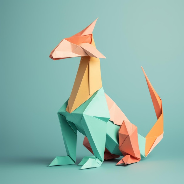 Minimalist Origami Dragon Composition