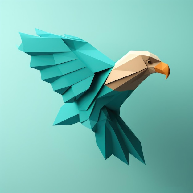 Minimalist Origami Eagle Composition