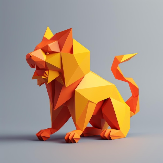 Minimalist Origami Manticore Composition