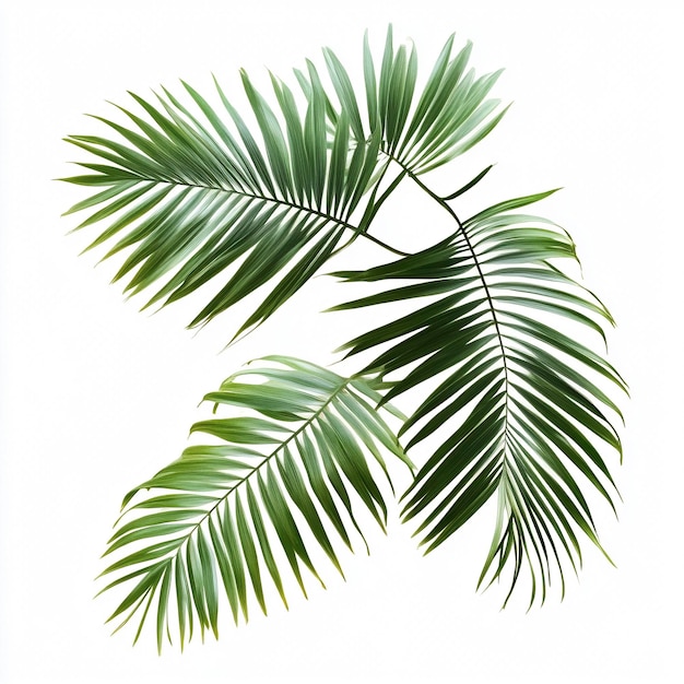 Minimalist Palm Leaves on White Background