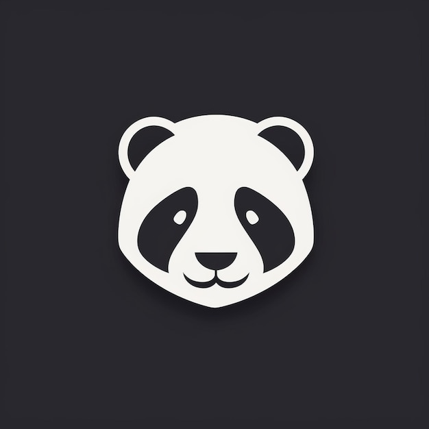 Minimalist Panda Logo On Dark Background