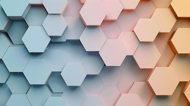 Photo minimalist pastel geometric hexagonal wallpaper background with sleek digital shapes