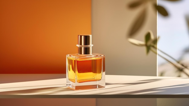 Minimalist perfume bottle modern product photography Generative AI