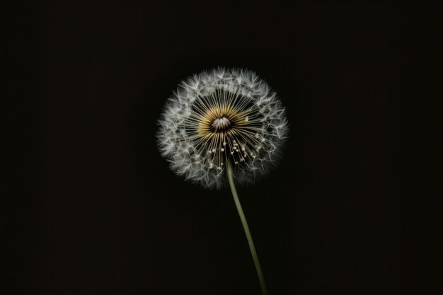 Minimalist photo of dandelion view to the top floral art Illustration AI Generative