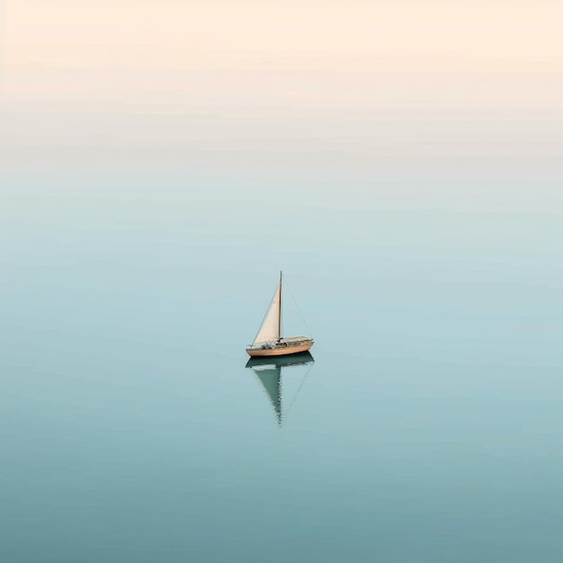 Minimalist photography of a sailboat