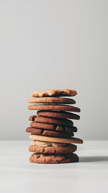 Minimalist pile of delicious cookies copy space