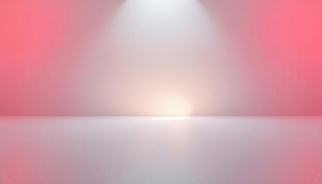 Minimalist pink and white studio backdrop with spotlight