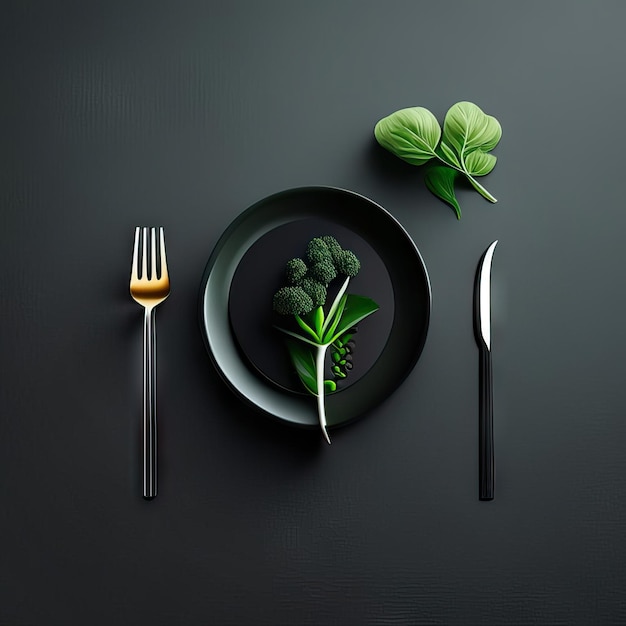 Minimalist plate of vegan food